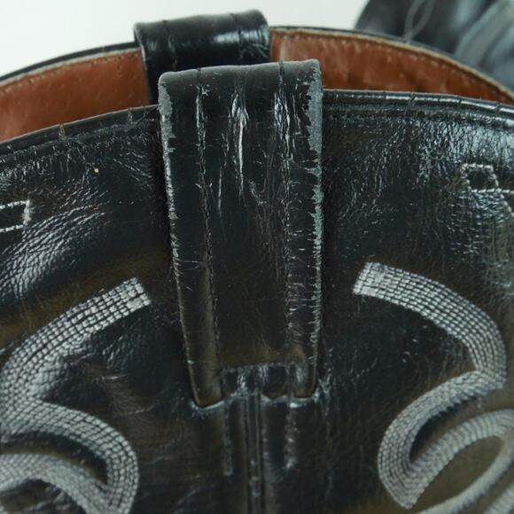 Dan Post Western Boots Black Leather Men’s 11 D Mexico Cowboy Embroidered main image 8
